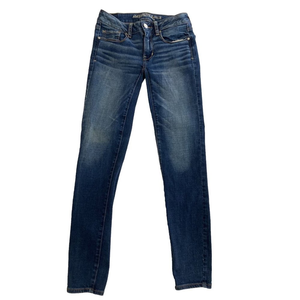 American Eagle Skinny Low Rise Stretch Blue Jeans Women’s Size 2